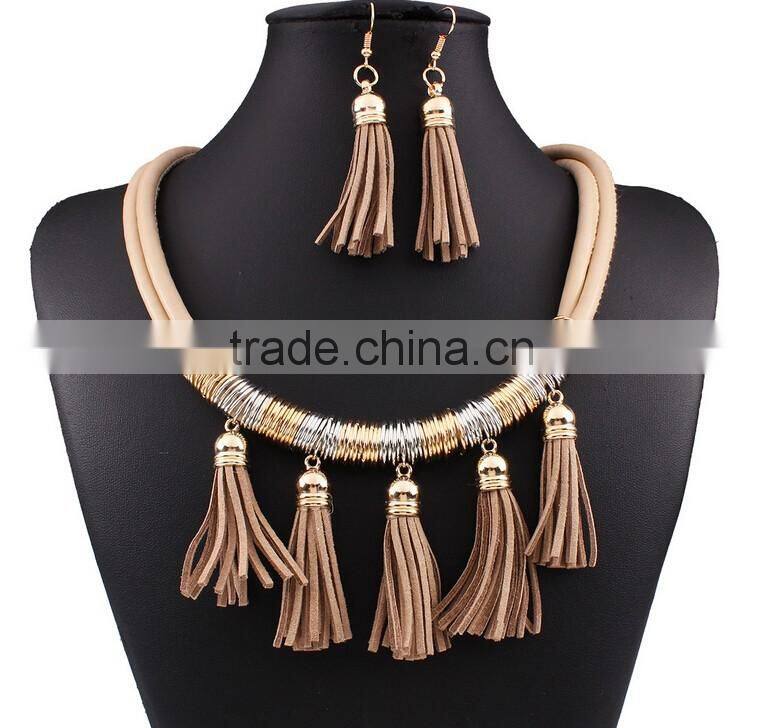 >>>>2016 Lady's multi color New model design tassel jewelry set/