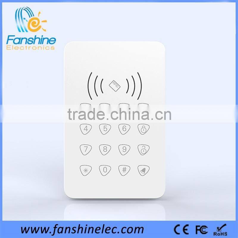 Fanshine 433Mhz Alarm System Wireless RFID Access Control Touch Keypad with Battery