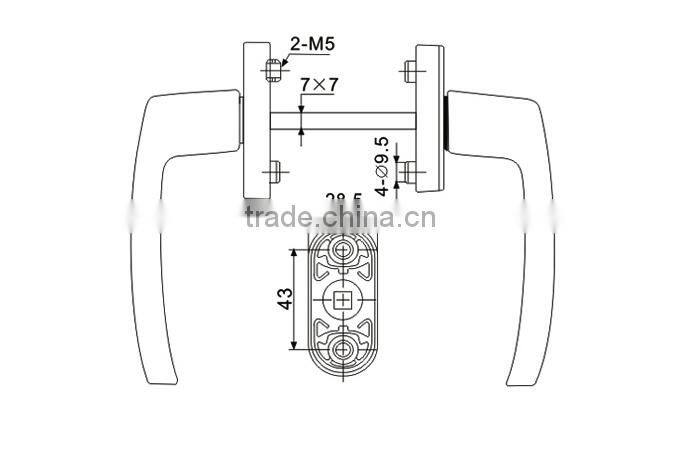 Double Sided Door Pull Handle For PVC Casement Door Handle