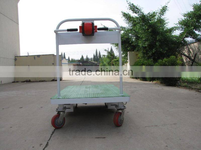 China 300kg light load battery electric powered platform trolley