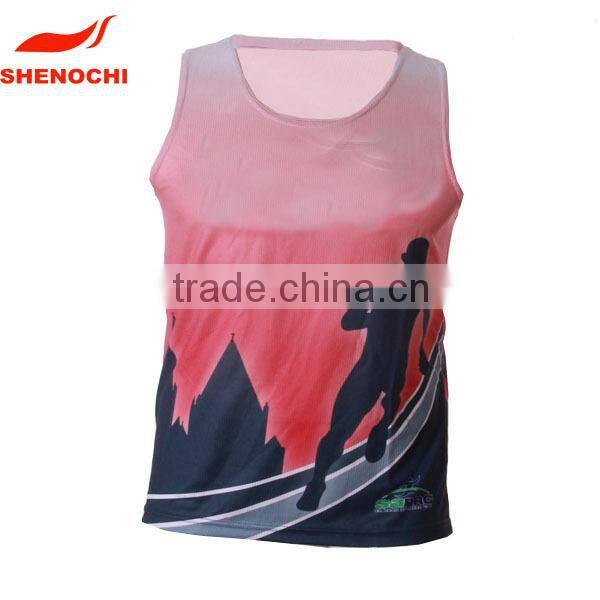 Custom Sublimation Printing Dry Fit Running wear Singlets