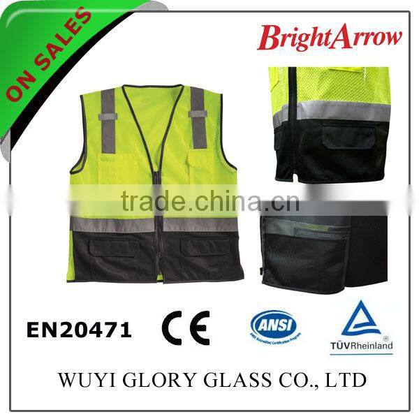 100% polyester EN 20471 safety reflective girl's safety warning vest for usa from china