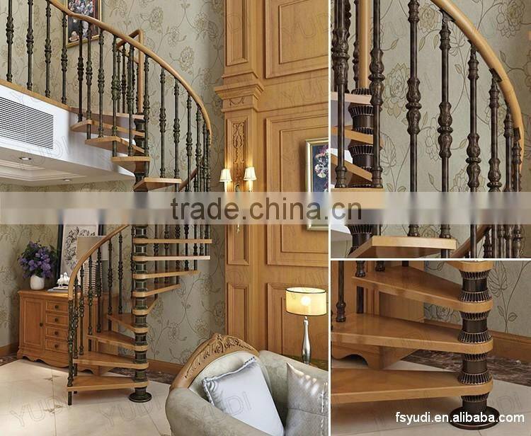 2016 New Design Indoor Staircase With Oak tread and decorative railing