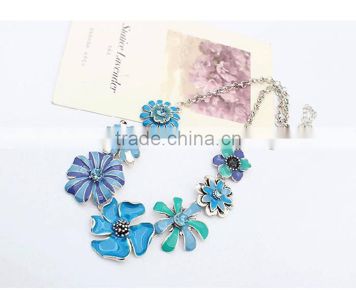 Women jewelry wholesale beautiful colorful hawaii flower necklace