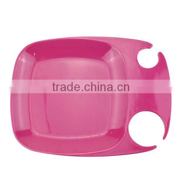 100% Melamine Plastic Wine Glass Holder Plate