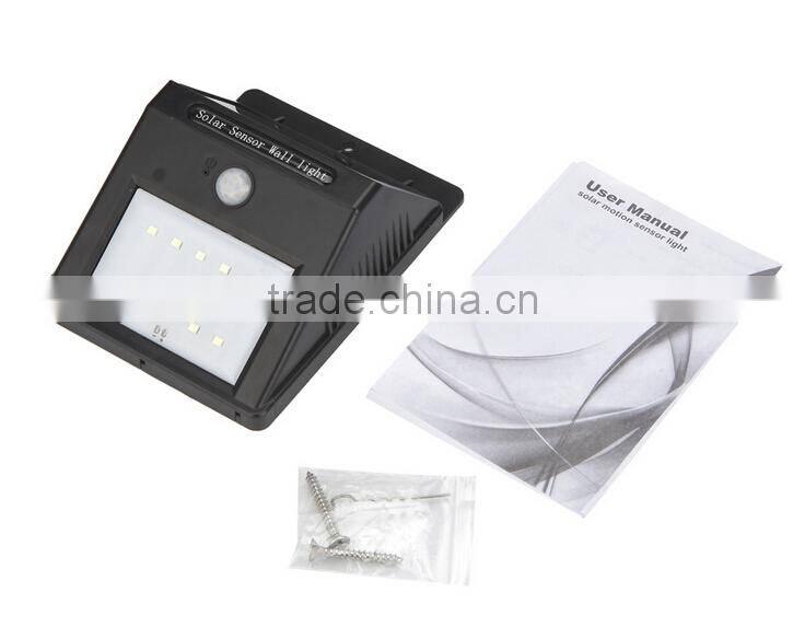 10 pcs security LED triangle wall light ,Solar motion sensor wall light with 10 LED, Solar wall lamp with SMD 2835 10PCS LED