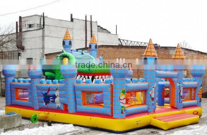 Inflatable fun city thrilling,amusement park slide climing game combo, strange park game for kids