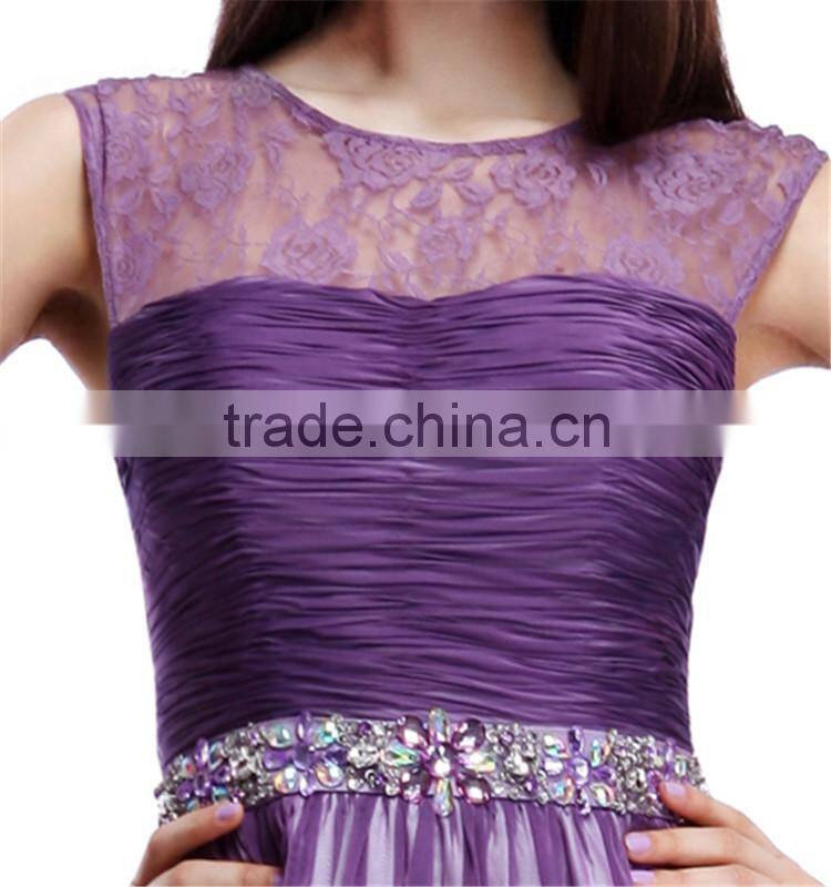 See-Through Backless Lace And Chiffon Lavender Mother Of The Bride Dress