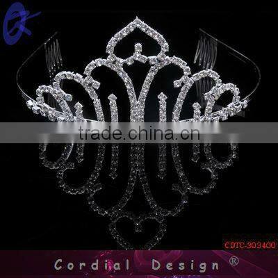 Fashion Jewelry GORGEOUS CLEAR RHINESTONE CRYSTAL TIARA CROWN FOR BRIDAL PAGEANT