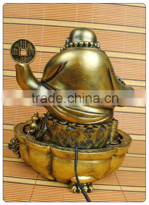 Antique color Table resin water fountain , buddha garden water fountain