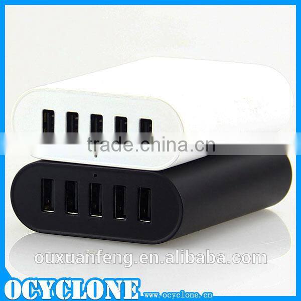 For Iphone For Samsung 5 port flat usb wall charger