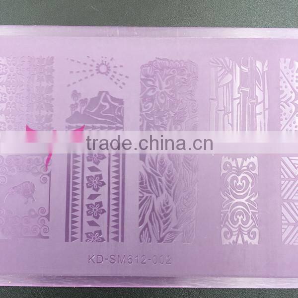 Easam new cheap high quality plastic PVC nail art stamp plate with 6 color available