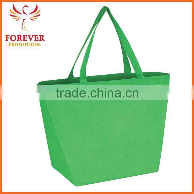 Custom Logo Printed Shopping Tote Recyclable Budget Reusable Green Non-woven Tote Shopping Bag