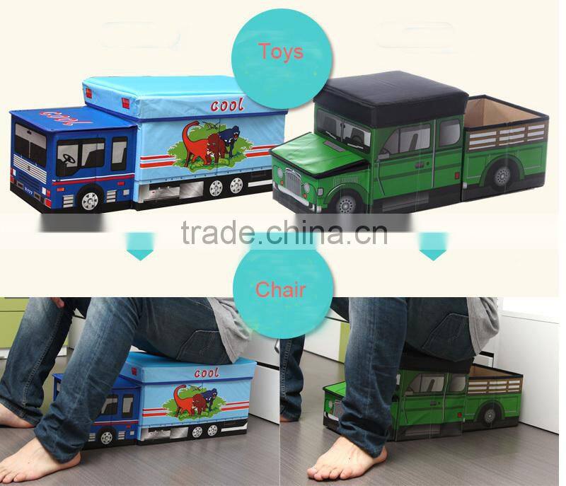 Cartoon car stool toy storage box storage box Oxford cloth stool creative oxford cardboard