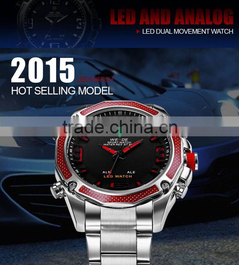 2014 WEIDE Men Watch JAPAN Miyota Quartz Watch Analog&Digital Military Watches,Luxury Brand Casual Watches /WH2306