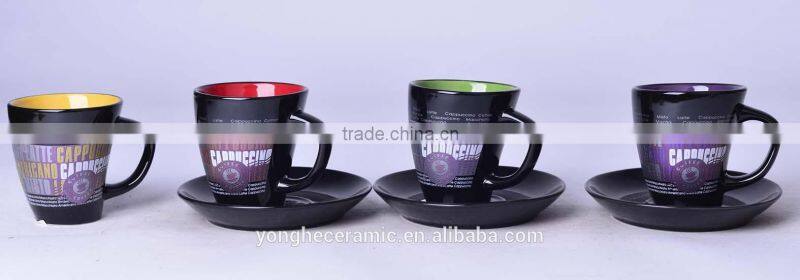 80ml disposable stoneware small coffee cups and suacers set