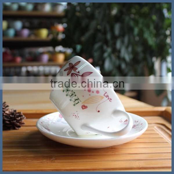 Promotional gift ceramic tea cup and saucer wholesale