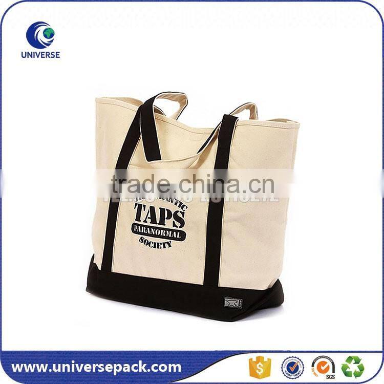 fashion blank canvas tote bag with inside pocket