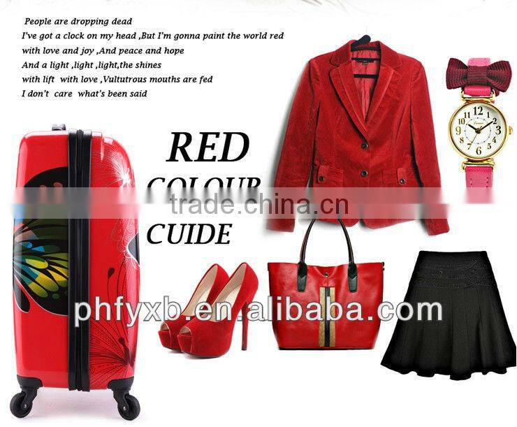 Printing Butterfly Travel World trolley bags Hardside Hot Sale for women trolley bags