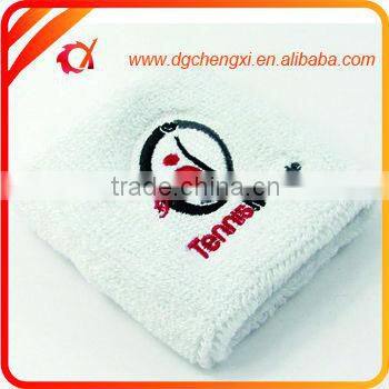 terry Cotton Sport Timer Wristband Sweatband White