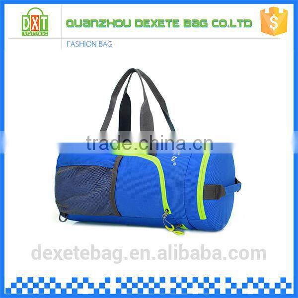 Blue cylindrical two handle strap china new design travel bags