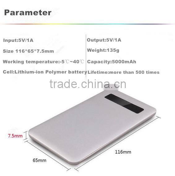 china suppliers super slim powerbank mobile powerbank 5000mah