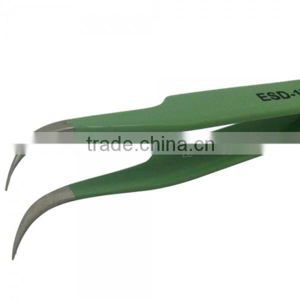 BST-EDS-17 Stainless Steel Anti-static Curved Tip Tweezers Curved Eyelash Extension Tweezers