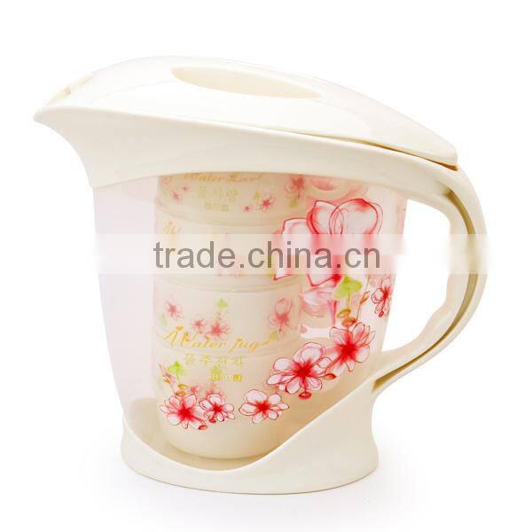 2 L plastic water pitcher with cups,Plastic jug and tea kettle