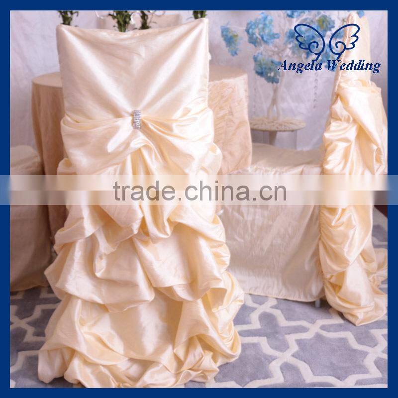 CH003 Angela Wedding cheap ruffled wedding light pink ruffled chair cover