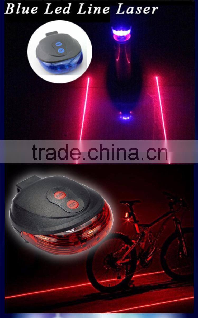 Modern red blue 5 led 2 laser mountain bike lamp cycling safety waterproof rear laser bicycle light