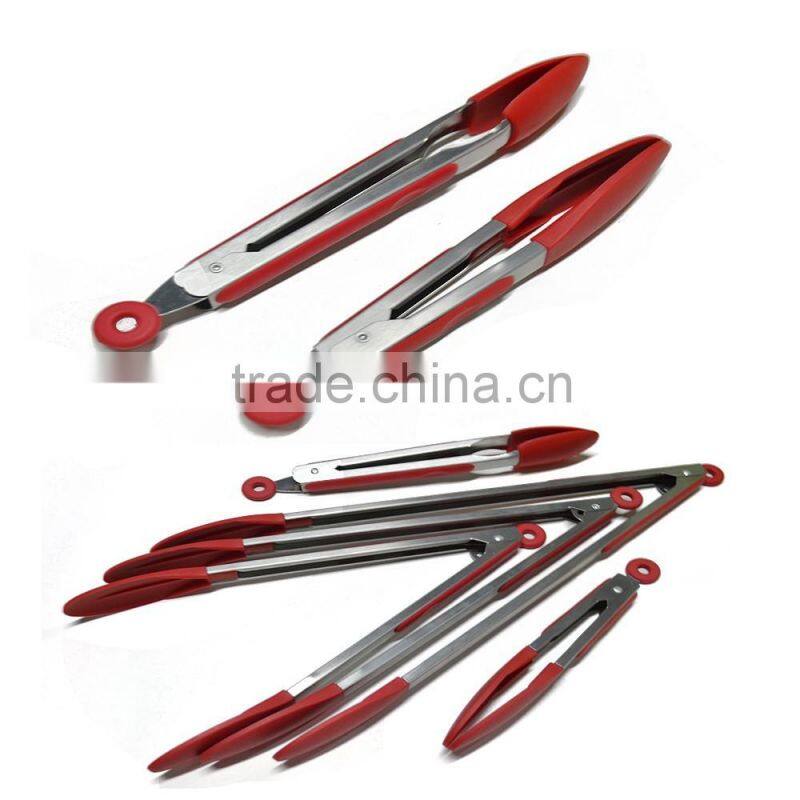 OEM factory China alibaba kitchen tools Silicone 304 BBQ tong