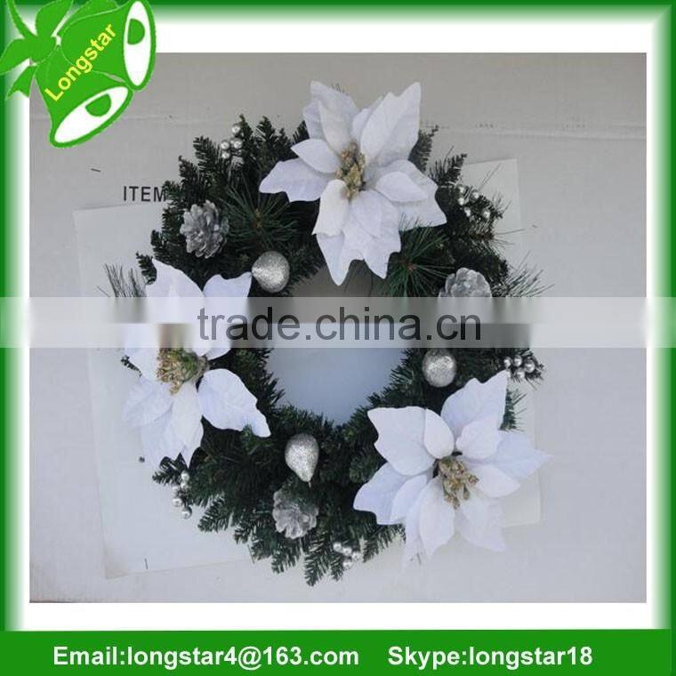 Manufacturer Hot sell cheap PVC Green Christmas Garlands with decorations