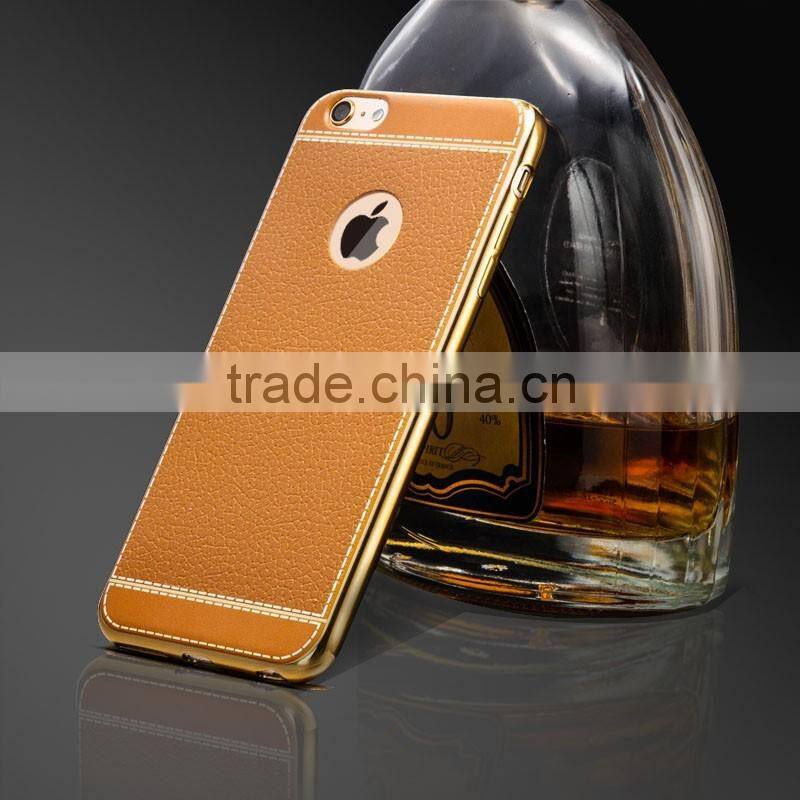 Litchi Grain Luxury Plating TPU Cover Case for iPhone 7 7 Plus Soft Silicone Plating Bumper Case for iPhone 7 7 Plus