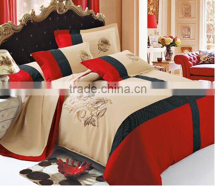 Spring and autumn embroidery design bed sheet spell color cotton quilt cotton fabric for bed sheet