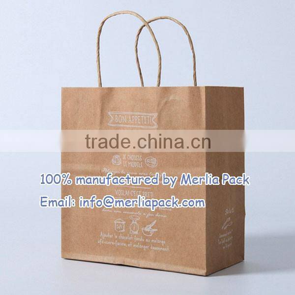 BROWN TWISTED HANDLE KRAFT PAPER CARRIER BAGS 120 GSM PREMIUM PULP BAGS