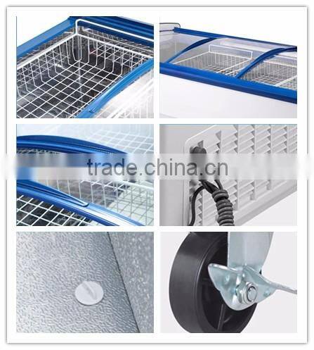 220V Top sliding doors Chest type display showcase island freezer