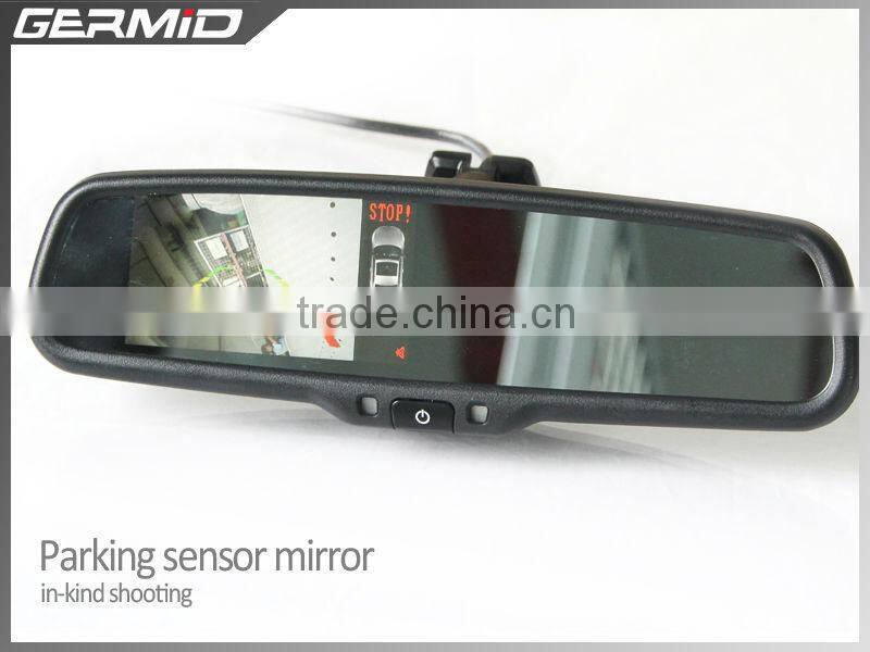 car rearview mirror radar detecter system+4.3inch digital mirror + reverse camera display for any car