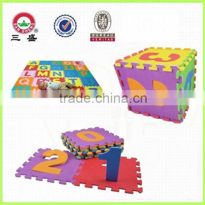 eva interlocking children play mat/baby number puzzle mat/alphabet puzzle mat