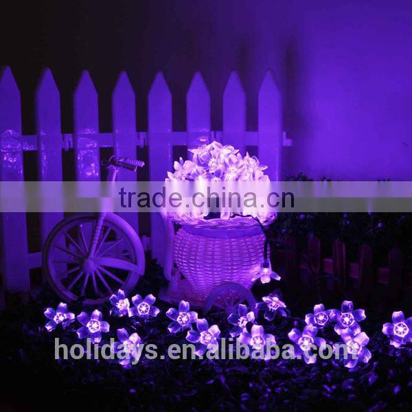 7M 50 LED Purple Blossom Decorative Gardens Fairy String Solar Lights