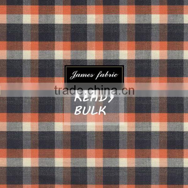 100%Cotton Heather Carbon Peached Check Shirting Fabric