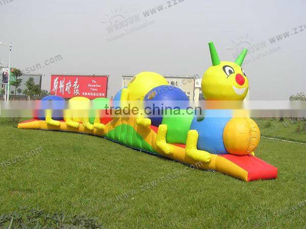 Hot sale inflatable worm climbing tunnels for kids