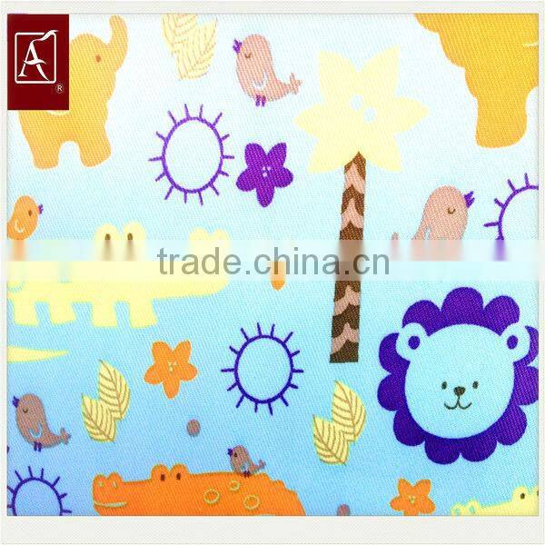 Printed/PU coated polyester twill preach skin/ microfiber fabric