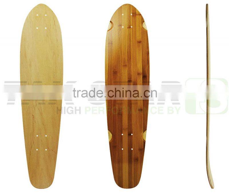 bamboo cruiser longboard decks with kick tail and concave