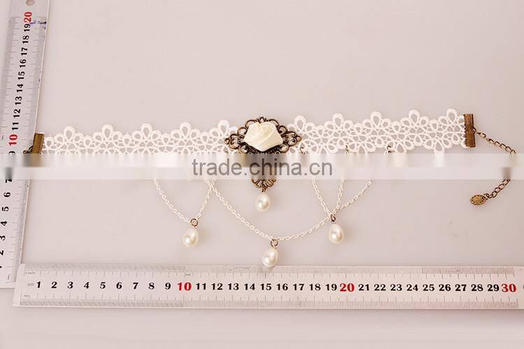 MYLOVE Handmade Multi Chain Gothic Lolita Lace Choker Necklace Pendant MLY271