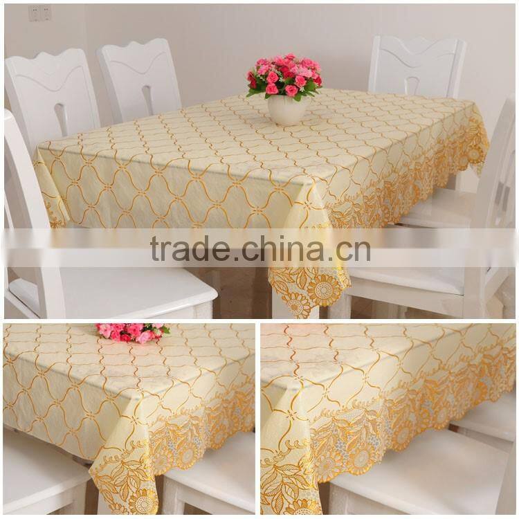 gold stamping printed PVC table cloth / PVC vinyl table cloth