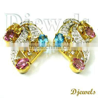 Diamond Gold Earrings, Stylish Diamond Earrings, Diamond Jewelry