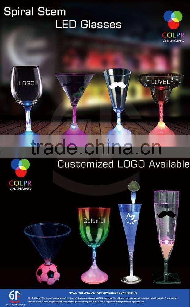 New Branded Popular Led Plastic Drinking Glasses For Restaurant