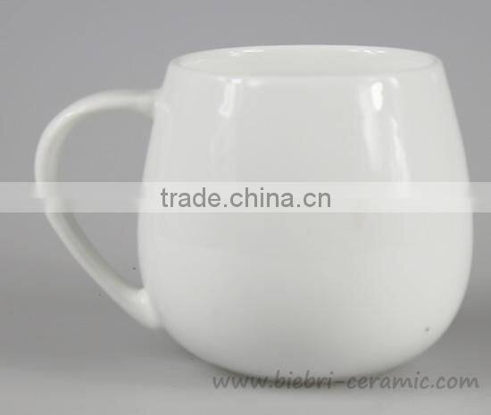 Plain White Food Safety Tea Coffee Mugs Cups Ceramic Porcelain With Decal Artwork Customized Design