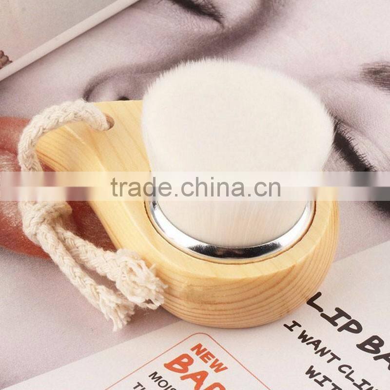 New Soft Mild Fiber Exfoliating Facial Brush Facial Face Deep Cleansing Clean Wash Pore Care Brush Head Wood face cleaner Hot
