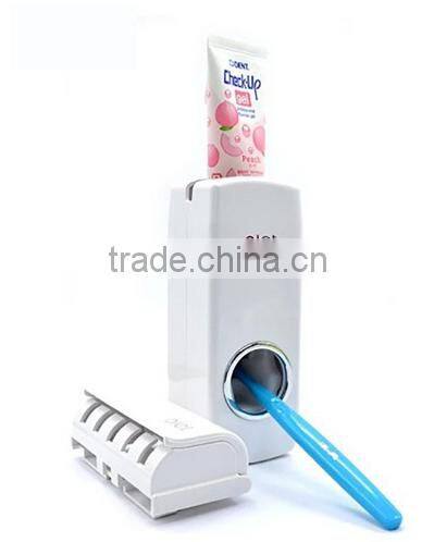 Toothpaste Dispenser Wall Mounted Automatic Toothpaste Squeezer Toilet Brush Holder Hands Free Dust-proof Toothpaste Squeezer